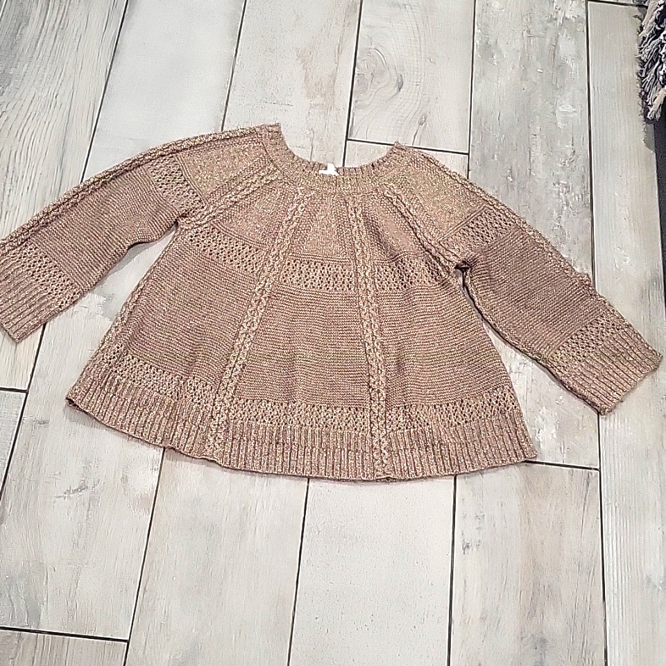 Pablo Knitted Light Brown Knitted Sweater Wide Sleeves Size Small